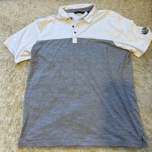 Travis Mathew White and Gray Polo Shirt